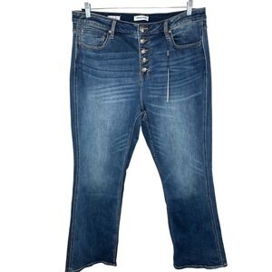 VIGOSS NWT Lana‎ Jeans Button Fly Stretch Boot Cut Medium Wash Plus Size 20W